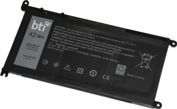 BTI WDX0R-BTI - Batteri til bærbar PC (tilsvarer: Dell WDX0R, Dell Y3F7Y) - litiumpolymer - 3-cellers - 3684 mAh - 42 Wh - for Dell Inspiron 13 53XX,