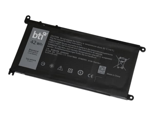 BTI WDX0R-BTI - Batteri til bærbar PC (tilsvarer: Dell WDX0R, Dell Y3F7Y) - litiumpolymer - 3-cellers - 3684 mAh - 42 Wh - for Dell Inspiron 13 53XX,