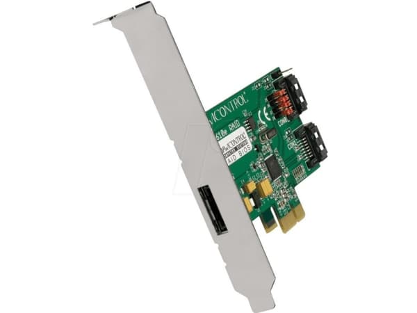 Dawicontrol DC 610e RAID - Tallennusohjain (RAID) - 2-kanavainen - SATA 6Gb/s - matala profiili - RAID 0, 1, JBOD - PCIe 2.0 x1