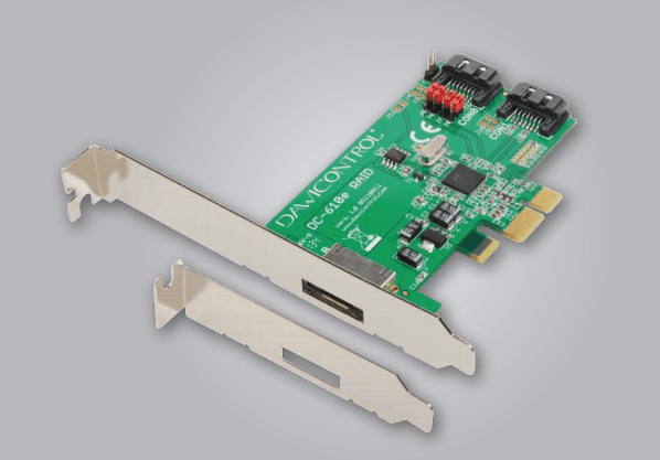 Dawicontrol DC 610e RAID - Tallennusohjain (RAID) - 2-kanavainen - SATA 6Gb/s - matala profiili - RAID 0, 1, JBOD - PCIe 2.0 x1