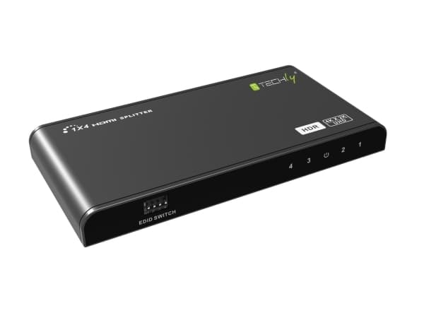 TECHly HDMI2.0 Splitter 4K 4 ways HDR - Video/audiosplitter - 4 x HDMI - skrivbordsmodell