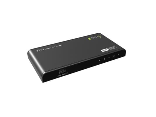 TECHly HDMI2.0 Splitter 4K 4 ways HDR - Video/audiosplitter - 4 x HDMI - skrivbordsmodell