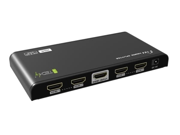 TECHly HDMI2.0 Splitter 4K 4 ways HDR - Video/audiosplitter - 4 x HDMI - skrivbordsmodell