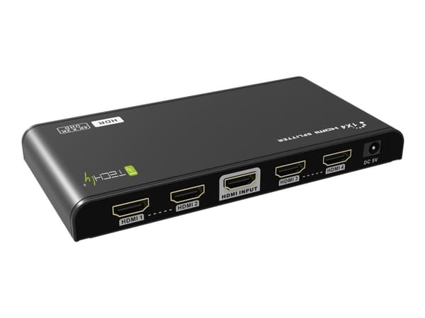 TECHly HDMI2.0 Splitter 4K 4 ways HDR - Video/lyd-splitter - 4 x HDMI - stasjonær