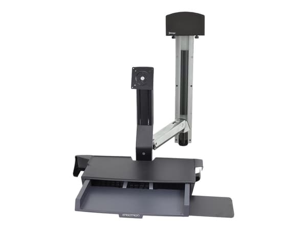 Ergotron StyleView Sit-Stand Combo System with Worksurface, 14,5 kg, 61 cm (24"), 75 x 75 mm, 100 x 100 mm, Alumiini