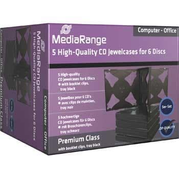 MediaRange BOX34-6, Smykkeskrin, 6 disker, Sort, Plast, 120 mm, RoHS