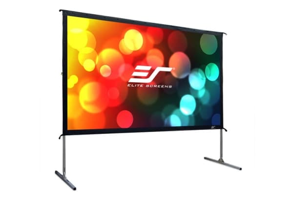 Elite Screens Yard Master 2 Series OMS100HR2 - Projeksjonsskjerm med ben - bakside - 100" (254 cm) - 16:9 - Wraith Veil - sølv