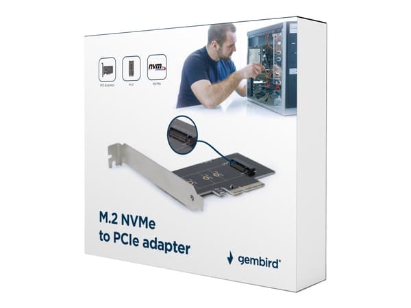 Gembird PEX-M2-01 - Gränssnittsadapter - M.2 Card - låg profil - PCIe 3.0 x4