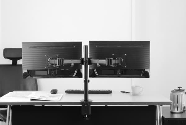 Gearlab - Monteringssats - för 2 monitorer - plast, aluminium, stål - mattsvart - skärmstorlek: 13"-27" - disk-monteringsbar