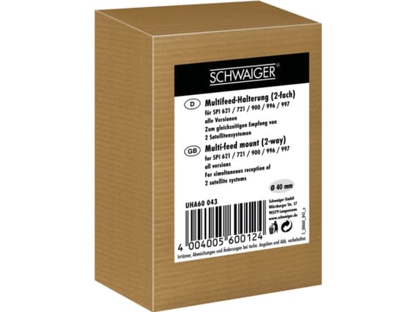 Schwaiger UHA60 043, Musta, Muovi, SPI900, 130 mm, 80 mm, 180 mm