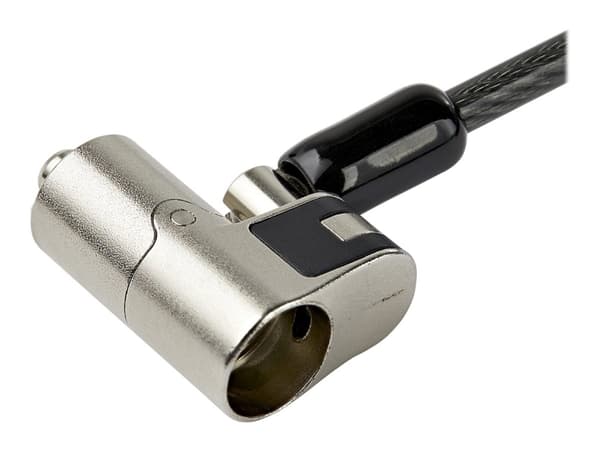 StarTech.com 2m (6.5') 3-i-1 Universal Laptop Cable Lock, Keyed Laptop/Desktop Security Cable Lock Compatible w/ K-Slot, Nano &amp; Wedge Slot Comput