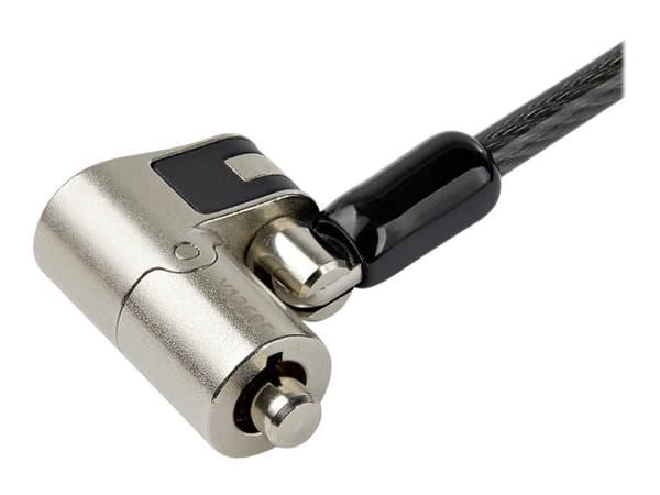 StarTech.com 6.5' (2m) 3-in-1 Universal Laptop Cable Lock, Keyed Laptop/Desktop Security Cable Lock Compatible w/ K-Slot, Nano & Wedge Slot Computer,