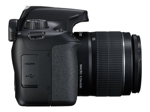 Canon EOS 4000D - Digitalkamera - SLR - 18.0 MP - APS-C - 1 080 p / 30 fps - 3x optisk zoom EF-S 18-55mm DC III lins - Wi-Fi - svart