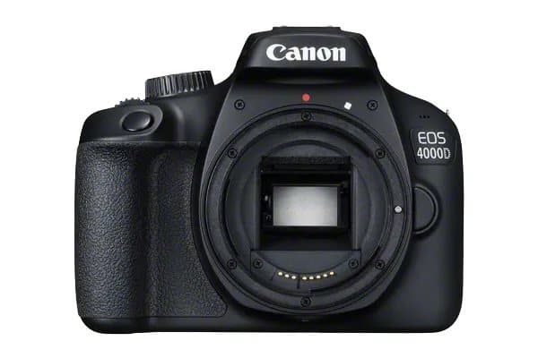 Canon EOS 4000D - Digitalkamera - SLR - 18.0 MP - APS-C - 1 080 p / 30 fps - 3x optisk zoom EF-S 18-55mm DC III lins - Wi-Fi - svart