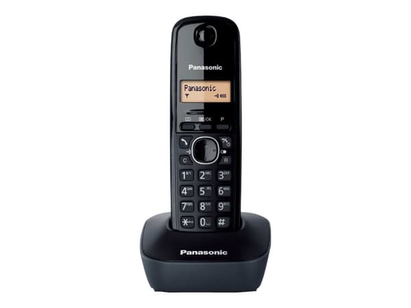 Panasonic KX-TG1611 - Trådløs telefon med anrops-ID - DECT - svart Sort