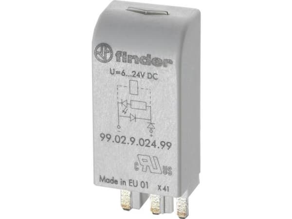 Finder Pistokemoduuli LED:llä 99.02.0.230.59 Valon väri: vihreä Sopii malliin: Finder 96.04, Finder 96.02 1 kpl 1 kpl