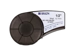 Brady B-595 - Vinyl - matt - permanent självhäftande - vitt på svart - Rulle (1,27 cm x 6,4 m) 1 rulle (rullar) film - för Brady BMP21, BMP21-LAB, BM