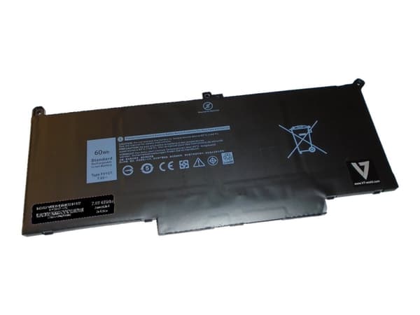 V7 D-F3YGT-V7E - Batteri til bærbar PC (tilsvarer: Dell DM3WC, Dell F3YGT, Dell 2X39G, Dell 0F3YGT, Dell 451-BBYE) - litiumion - 4-cellers - 7894 mAh