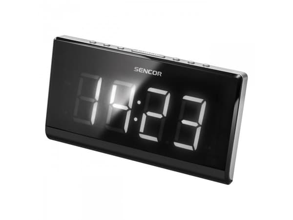 Sencor SRC 340, Kello, Digitaalinen, FM, LED, 4,57 cm (1.8"), Valkoinen