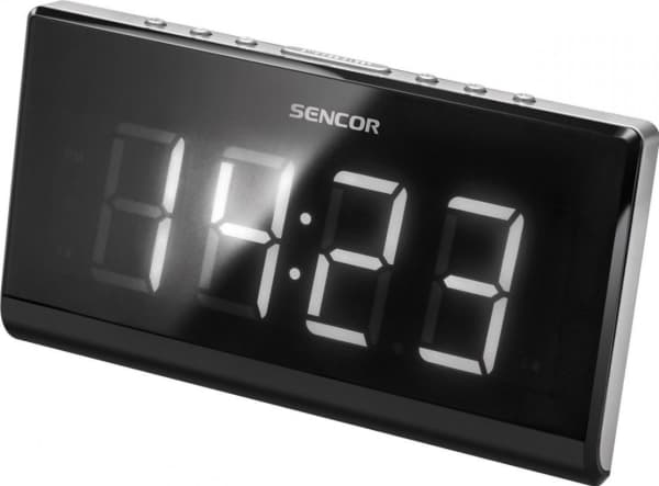 Sencor SRC 340, Kello, Digitaalinen, FM, LED, 4,57 cm (1.8"), Valkoinen