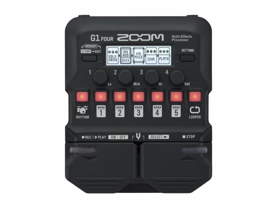 Zoom G1 Four, Gitarren Effekt, Effektpedal, Svart, Gitarr, AC, Batteri, 500 mA, 130 mm