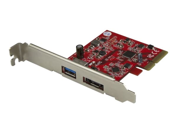 StarTech.com 2-Port USB 3.1 Gen 1(10Gbps) and eSATA(6Gbps) PCIe Card - PCI Express Controller Card - 1x USB-A and 1x eSATA (PEXUSB311A1E) - USB-adapt