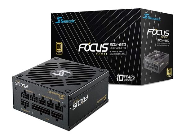Seasonic FOCUS SGX 650 - Strømforsyning (intern) - ATX12V / SFX12V - 80 PLUS Gold - AC 100-240 V - 650 watt Sort