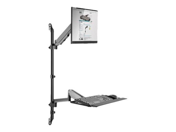 DIGITUS DA-90372 - Monteringssett (CPU-veggmontering, sit/stand workstation mount) - for LCD-skjerm / PC-utstyr - svart - skjermstørrelse: 17"-32" -