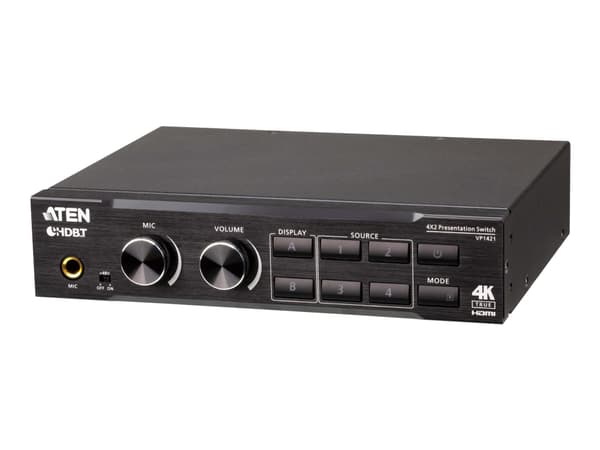 ATEN VP1421 - 4x2 matrisesvitsje / skalerer / lyd-DSP / HDBaseT-omformer