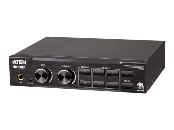 ATEN VP1421 - 4x2 matrisesvitsje / skalerer / lyd-DSP / HDBaseT-omformer