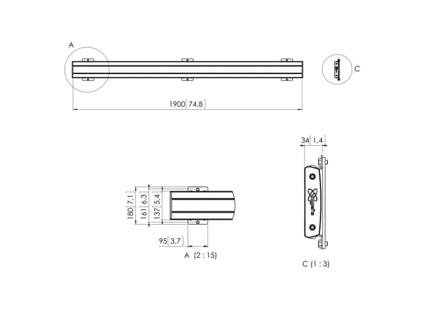 Vogel's Professional Connect-it PFB 3419 - Komponenter for montering (grensesnittstang) for videovegg - aluminium - svart