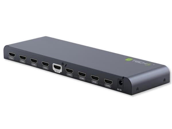 TECHly Splitter HDMI 2.0 4K UHD 3D 8-way - Video/audiosplitter - 8 x HDMI - väggmonterbar