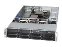 Supermicro SC825 TQC-R1K03WB - Rackmonterbar 2U - forbedret og utvidet ATX - SATA/SAS - hot-swap 1000 watt - svart Sort
