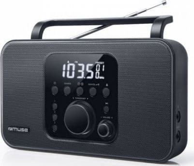 Muse M-091 R, Bärbar, Digital, AM, FM, LCD, Vit, Svart