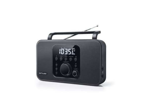 Muse M-091 R, Bärbar, Digital, AM, FM, LCD, Vit, Svart