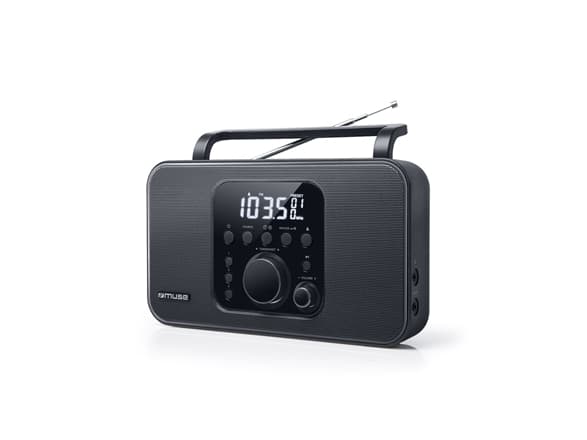 Muse M-091 R, Bärbar, Digital, AM, FM, LCD, Vit, Svart