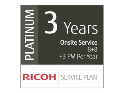 Ricoh Scanner Service Program 3 Year Platinum Service Plan for Fujitsu Mid-Volume Production Scanners - Utvidet serviceavtale (forlengelse) - deler o