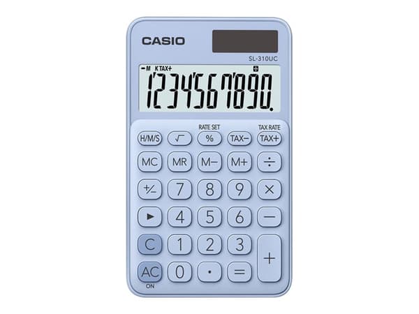Casio SL-310UC - Fickkalkylator - 10 siffror - solcellspanel, batteri - ljusblå Blå