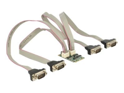 Delock MiniPCIe I/O PCIe full size 4 x Serial RS-232 with Voltage Supply - Seriell adapter - PCIe 2.0 Mini Card - RS-232 x 4