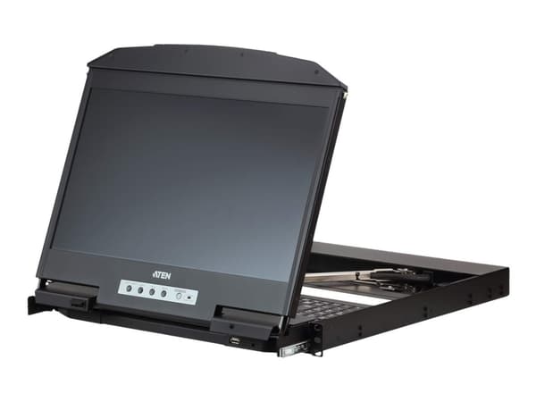 ATEN CL3800 - KVM-konsoll - USB - 18.5" - kan monteres i rack - 1920 x 1080 Full HD (1080p) @ 60 Hz - 350 cd/m² - 1000:1 - 20 ms - HDMI, DVI-D, VGA,