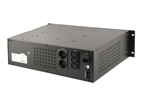 EnerGenie UPS-RACK-1500 - UPS (kan monteras i rack) - AC 220 V - 1500 VA - 8 Ah - USB - utgångskontakter: 3 - 3.4U