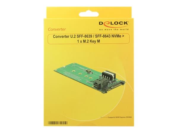 DeLOCK Converter U.2 SFF-8639 / SFF-8643 NVMe > 1 x M.2 Key M - Grensesnittadapter - M.2 (M.2) - M.2 Card - SAS 6Gb/s, U.2 (62945)