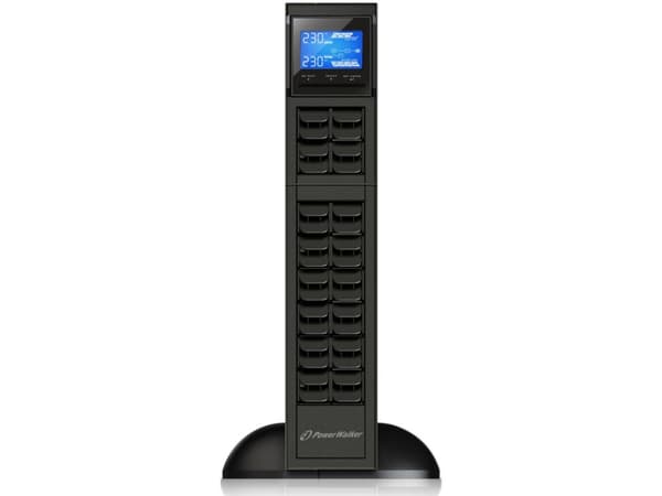 PowerWalker VFI 3000 CRS - UPS (rackmonterbar/ekstern) - 2400 watt - 3000 VA - uten batteri - RS-232, USB - utgangskontakter: 4 - 2U - 19" Sort