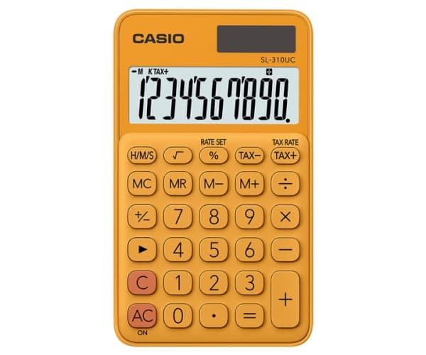 Casio SL-310UC - Lommekalkulator - 10 sifre - solpanel, batteri - oransje