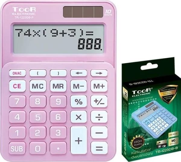 Toor elektronisk kalkulator To-linjers 10-elements kalkulator TR-1223DB-P TOOR