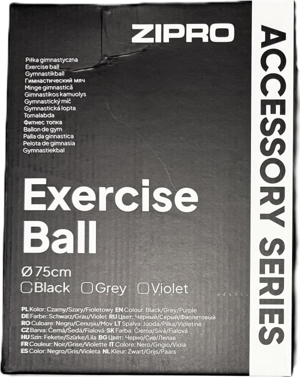Gymnastikbold Anti-Burst 75 cm sort