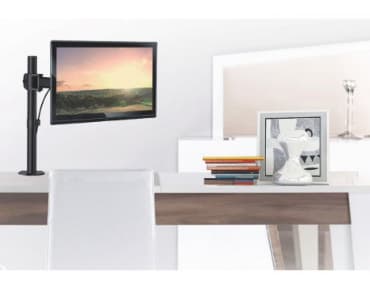 Maclean MC-690 - Monteringssats - justerbar arm - för LCD-display - aluminium - svart - skärmstorlek: 18"-27" - disk-monteringsbar