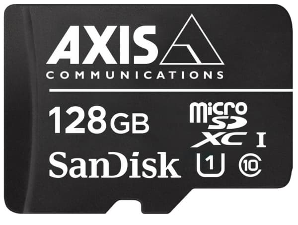 AXIS Surveillance - Flashminnekort (microSDXC til SD-adapter inkludert) - 128 GB - UHS-I U1 / Class10 - microSDXC - svart - for AXIS D3110, M3085, M3