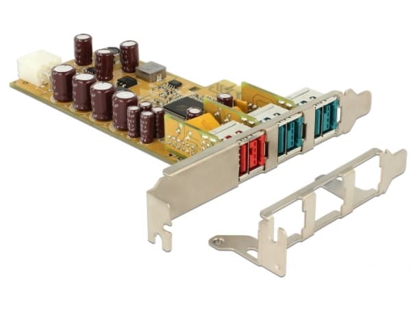 Delock - USB-adapter - PCIe 1.1 - PoweredUSB 2.0 (12 V) x 2 + PoweredUSB 2.0 (24 V) x 1