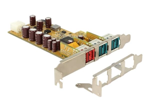 Delock - USB-adapter - PCIe 1.1 - PoweredUSB 2.0 (12 V) x 2 + PoweredUSB 2.0 (24 V) x 1